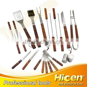 High Quality Aluminum Case Wooden Handle BBQ Tool thumbnail-2