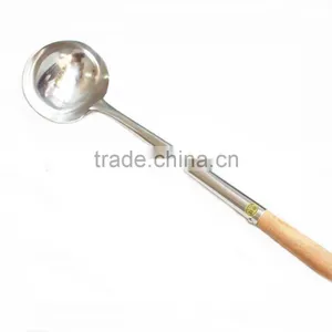 Stainless Steel Soup Ladle With Wooden Handle thumbnail-1