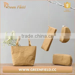Professional Manufacture OEM Design Washable Kraft Paper Bag Handbag Style Paper Bag thumbnail-1
