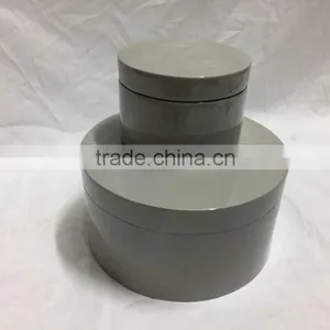 High Quality Best Selling Eco Friendly Grey Round Box in Set of 2 From Vietnam thumbnail-1