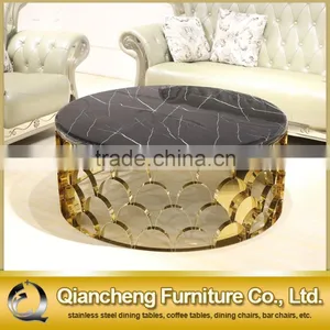 2017 New Design Black Marble Top Round Coffee Table thumbnail-3