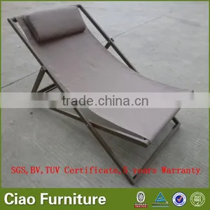 Mesh Fabric Folding Outdoor Beach Lounge Chair With Pillow thumbnail-1