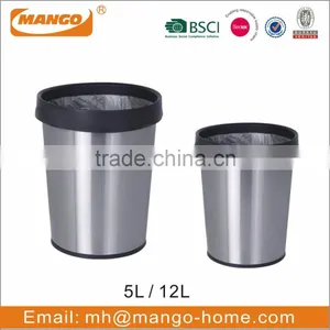 Hot Sale Novelty Open Top Stainless Steel Trash Can thumbnail-1