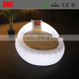 Modern Led Lighting Leather Bed/Luxury Bedroom Set LED Light Round Shape Bed thumbnail-1