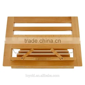 Table Easel & Book Stand Wholesale 2016 New Arrival Adjustable Beech Wood Folding Ipad Stand Book Display Stand thumbnail-3