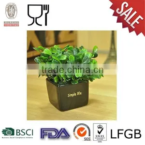 Square Plastic Flower Pot With Logo on Outside thumbnail-1