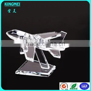 Mini Optical Crystal Aircraft Aeroplane Model For Birthday Souvenir thumbnail-2