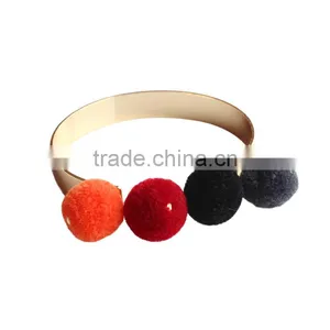 Colorful Pom Pom Gold Cuff Bangle Bohemian Pompon Cuff Bangle thumbnail-1