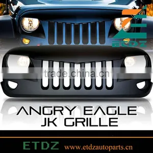 Eagle Eye Matte Front Hood Grill Grille Grid for 07-16 Jeep Wrangler thumbnail-2