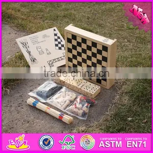 2016 Newest 5 in 1 Children Wooden Multi Game Board W11A048 thumbnail-3
