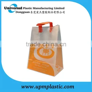 Personalized Oriental Village Flexo Printing Blockbottom Colored Soft Loop Handle pe Plastic Bag thumbnail-1