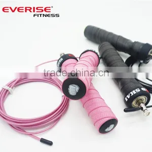 Anti Slip Hanldes Adjustable Steel Cable Jump Rope -speed Jump Rope With Metal Ball Bearing for Crossfit thumbnail-1