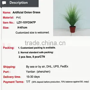 Real Looking Small Vivid Onion Artificial Potted Grass for Hotel Decoration thumbnail-2
