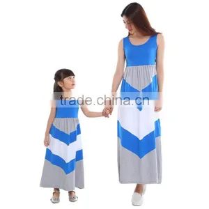 Chevron Strip Mommy And Me Maxi Dress 2016 thumbnail-1