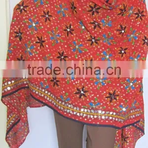 Hand Embroidered PHULKARI GEORGETTE DUPATTA SHAWL Handicraft thumbnail-1