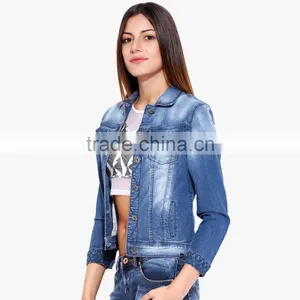Wholesale OEM Custom Denim Jacket Fancy Girls From China HOYUGO thumbnail-4