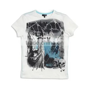 White Round Neck Short Sleeves Boy Kids Top Tshirt thumbnail-1
