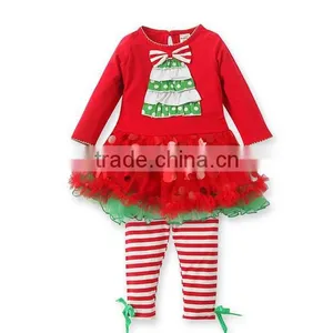 Wholesale Children Christmas Boutique Clothing Lovely and Cute Baby Chirstmas Tree Clothes New Year Clothing thumbnail-2