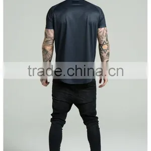 2016 New Arrival Stylish 1/4 Zipper Baseball Jersey Raglan Short Sleeve Curved Hem Baseball T Shirt Black Embroidered Jersey Top thumbnail-3