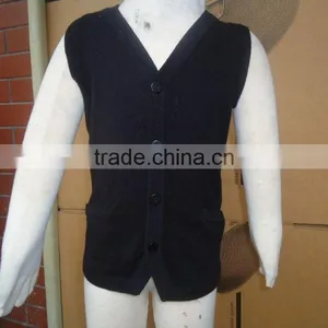 Baby Kids V-neck Button Down Sleeveless Sweater Vests With Pockets thumbnail-1