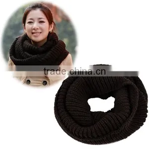 Winter Lady Warmer Knitting Loop Hood Neck Circle Cowl Wool Scarf 8016 thumbnail-4