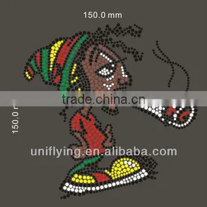 Bad Smoking Boy Hot Fix Rhinestone Heat Transfer thumbnail-1