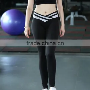 2017 Hot Sale China Women Custom Fashion Plain High Waist Skinny Yoga Leggings thumbnail-3