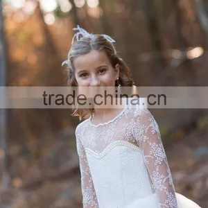 Flower Girls Lace Tutu Wedding White Dress thumbnail-2