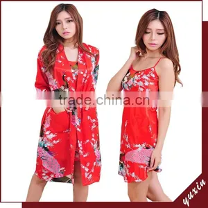 2015 Japanese Sex Girl Kimono Satin Silk Robes Nighty Sexy Kimono TP004 thumbnail-1