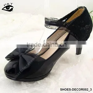 Black Vintage Lace Flowers Cover for Wedding Shoe Clips Decoration Ornament With Metal Clip Shoe Charms thumbnail-1