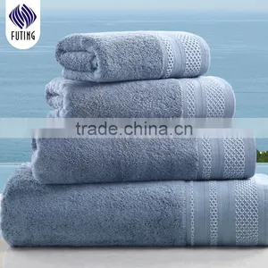 Pure White Custom Embroidery Logo Bathroom Towels 5 Star Hotel Towel Set for Cheap Wholesale thumbnail-3