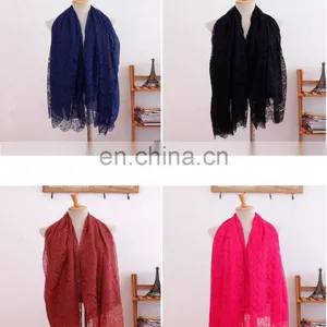 Fashion Women Pure Cotton Lace Scarf Sunscreen Beach Scarf Multi-color In Stock thumbnail-1