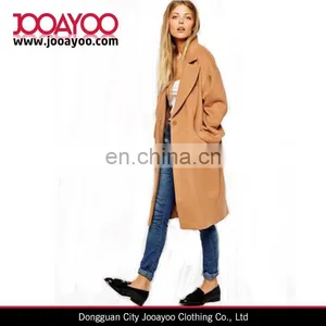 Fashion Women Winter Loose Long Lapel Coat Woolen Trench Jacket Coats Overcoat thumbnail-1