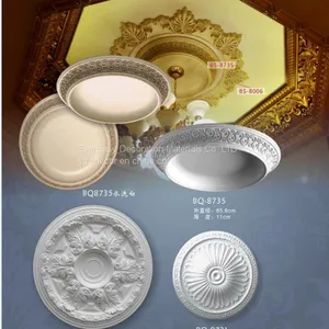 Polyurethane PU Ornaments LED Ceiling Light Lamp Decoration Exterior Cornice thumbnail-2