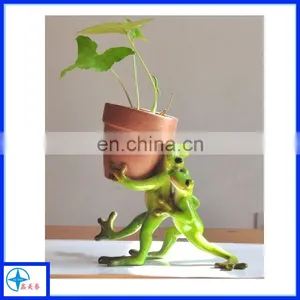 Two Frogs Flowerpot-animal Figurine Flowerpot thumbnail-1