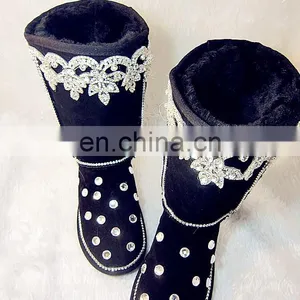 Aidocrystal 2014 New Wholesale Black Winter Snow Diamond Rhinestone Boots for Women thumbnail-2