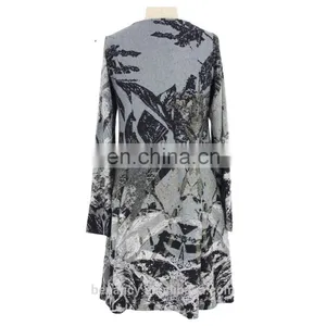 New 2017 Printing Long Sleeve Midi Skater Dress thumbnail-2