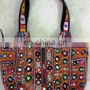 New Arrival Christmas Occasion Extra Large Size Vintage Banjara Tribal Hand Embroidery Zari Work Handmade Indian Banjara Bag thumbnail-1