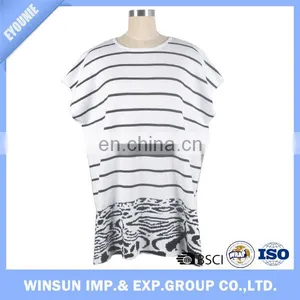 White High Quality Spring Fashion Stripe Fish Women Sweater Wide Bats Sleeve Long Pullover thumbnail-3