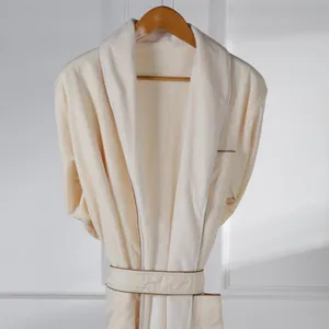 Eliya White 100% Cotton Towelling BathRobe thumbnail-1