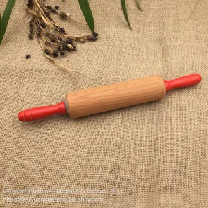 Wooden Rolling Pin,Handles With Paint,Made of Beech Wood thumbnail-1