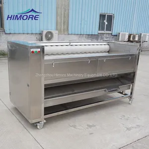 Automatic Ginger Sweet Potato Washing Peeling Machine With Brush Roller Cleaning thumbnail-2