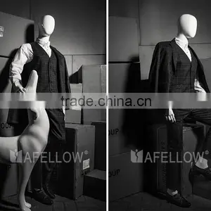 Fiberglass Glossy White Male Egg Head Movable Mannequins thumbnail-5