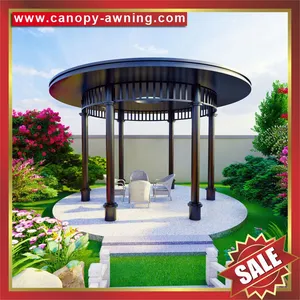 Hot Sale Outdoor Park Garden Aluminum Alu Circular Rounded Shape Roof Gazebo Pavilion Canopy Awning Shelter thumbnail-5