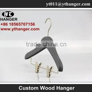 IMY-169 Grey Kids Wooden Hangers With Clips thumbnail-2