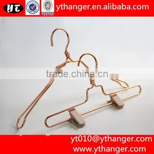 YY440 High Quality Wide Shoulder Red Copper Metal Wire Clothes Hanger Shirt Hanger thumbnail-2