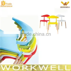 WorkWell New Design Wooden Plastic Dining Coffee Chair KW-P14 thumbnail-1