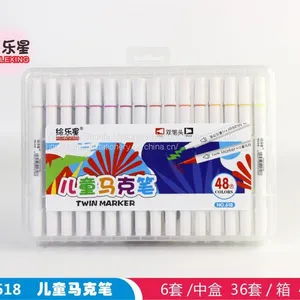 Best Selling 12/18/24/36/48 Color Custom Alcohol Ink Double-headed Double-marker Watercolor Pen, Suitable for Children and Students Art thumbnail-3