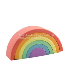 Children's Silicone Rainbow Building Blocks, DIY Silicone Building Toys, Enlightenment Stacking thumbnail-1