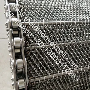 Stainless Steel 304 316 310 Chain Driven Wire Mesh Belt for Meat Biscuit Food Industry thumbnail-3